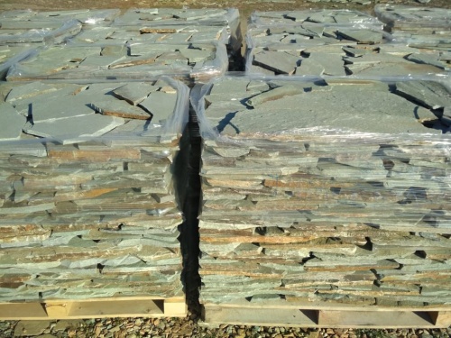 Плитняк златолит зелёный для цоколя, отмостки купить в Белебее