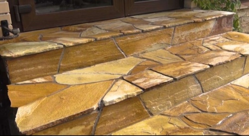 Плитняк златолит жёлтый золотистый для отмостки купить в Белебее